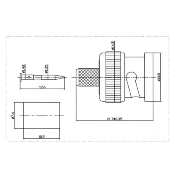 Conector BNC Macho para cable Flex3 - Imagen 2