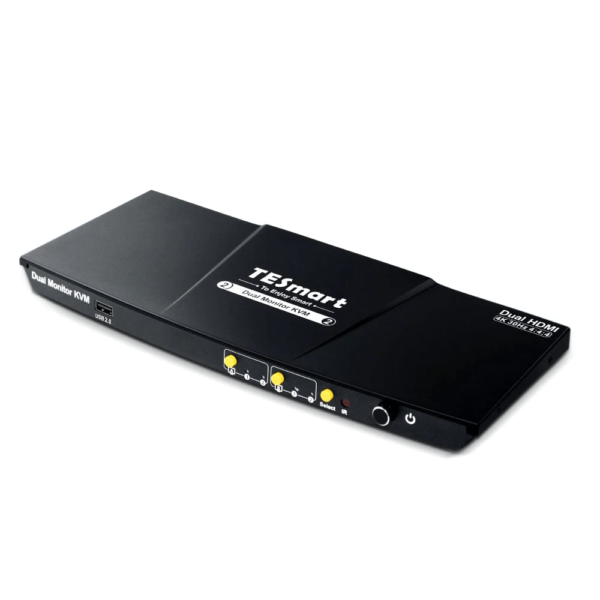 Kit de conmutador KVM de monitor dual de 2 puertos HDMI 4K30Hz con concentrador USB 2.0, EDID